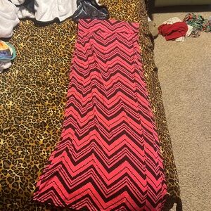 Pink and black Maxi skirt